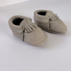 Freshly Picked Beige Salt Flats Baby Moccasins Premium Leather, Size 1